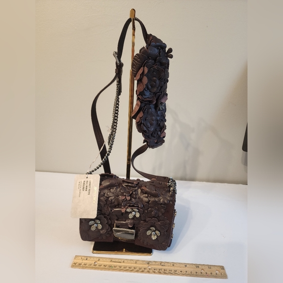 Jimmy Choo Locket Burgundy crossbody with shoulder appliqué - Picture 5 of 5